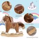 image 7 of HOMCOM Kids Plush Rocking Horse with Sound Moving Mouth Wagging Tail Children Rocker Ride On Toy Gift 3-6 Years Brown