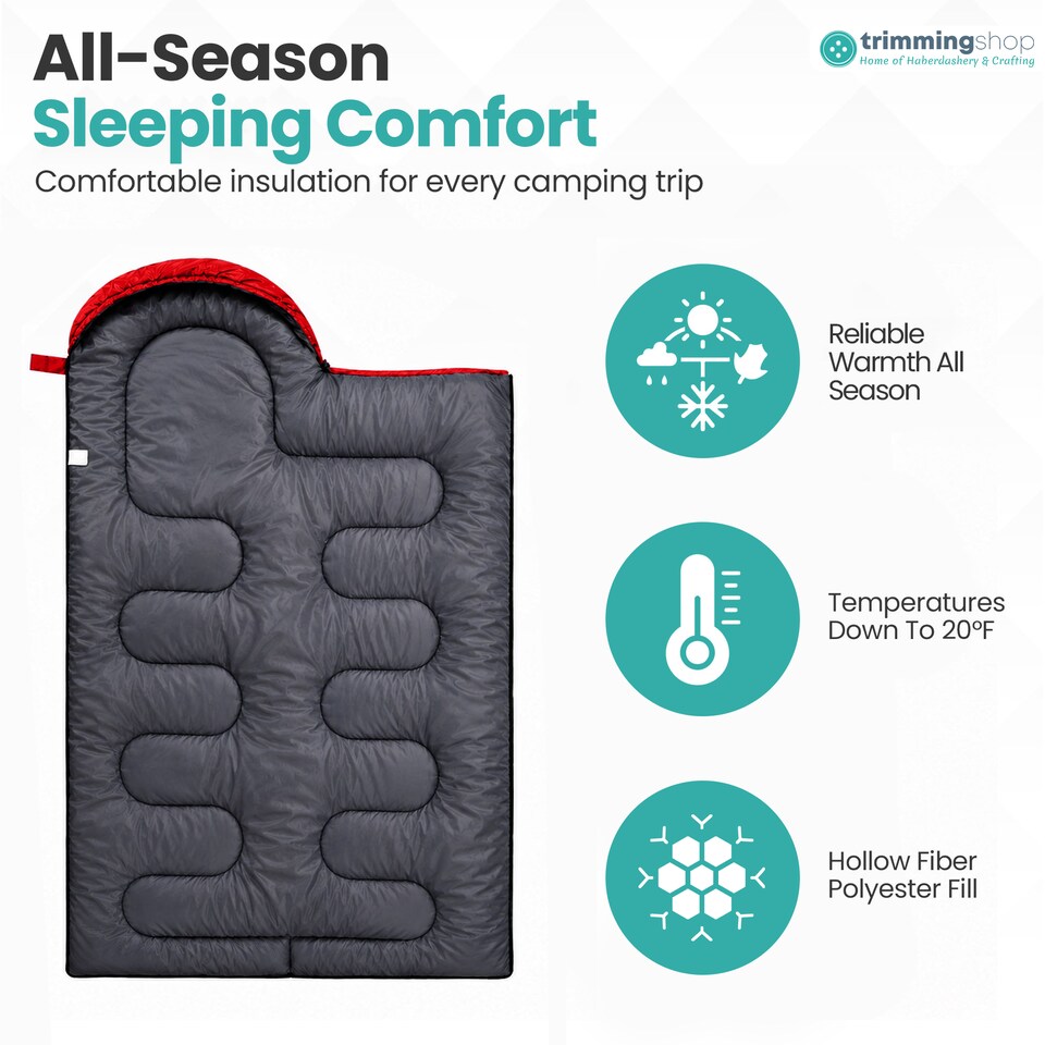 image 1 of 4 Season Waterproof Backpacking Sleeping Bag for Single Adults - 6ft