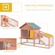 image 8 of PawHut Rabbit Hutch, 2 Tier Bunny House with Asphalt Roof, Ramp, tray, Green