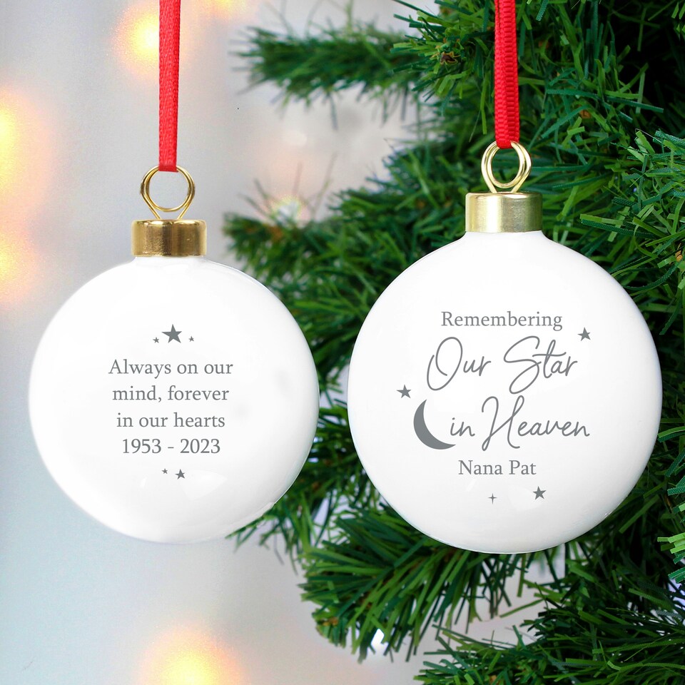 image 1 of Personalised Our Star in Heaven Bauble