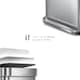 image 4 of Simplehuman 45L Rectangular Kitchen Pedal Bin with Liner Pocket, Brushed Stainless Steel with Grey Plastic Lid