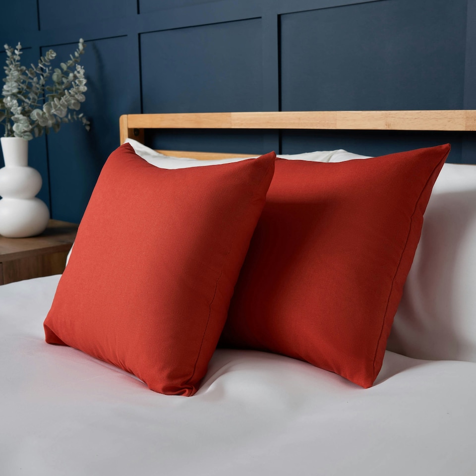 image 1 of BHS Twin Pack of Cushions, Terracotta Orange | Terracotta