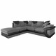 image 5 of Toledo L Shape Corner Grey Jumbo Cord Sofa With a Modern Black Leather Trim Grey | Right Hand Facing Chaise