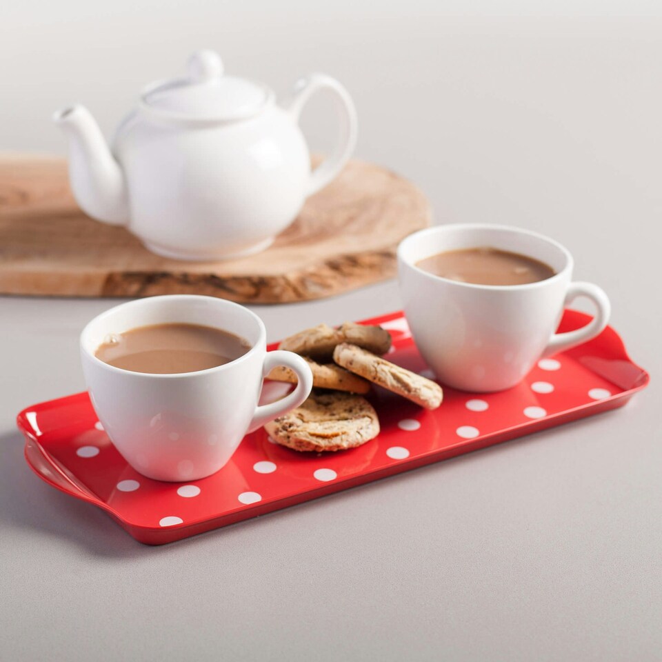 image 1 of Melamine Dotty Sandwich Tray Grey