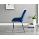 image 3 of Furniturebox 2x Pesaro Navy Velvet Black Leg Luxury Dining Chairs
