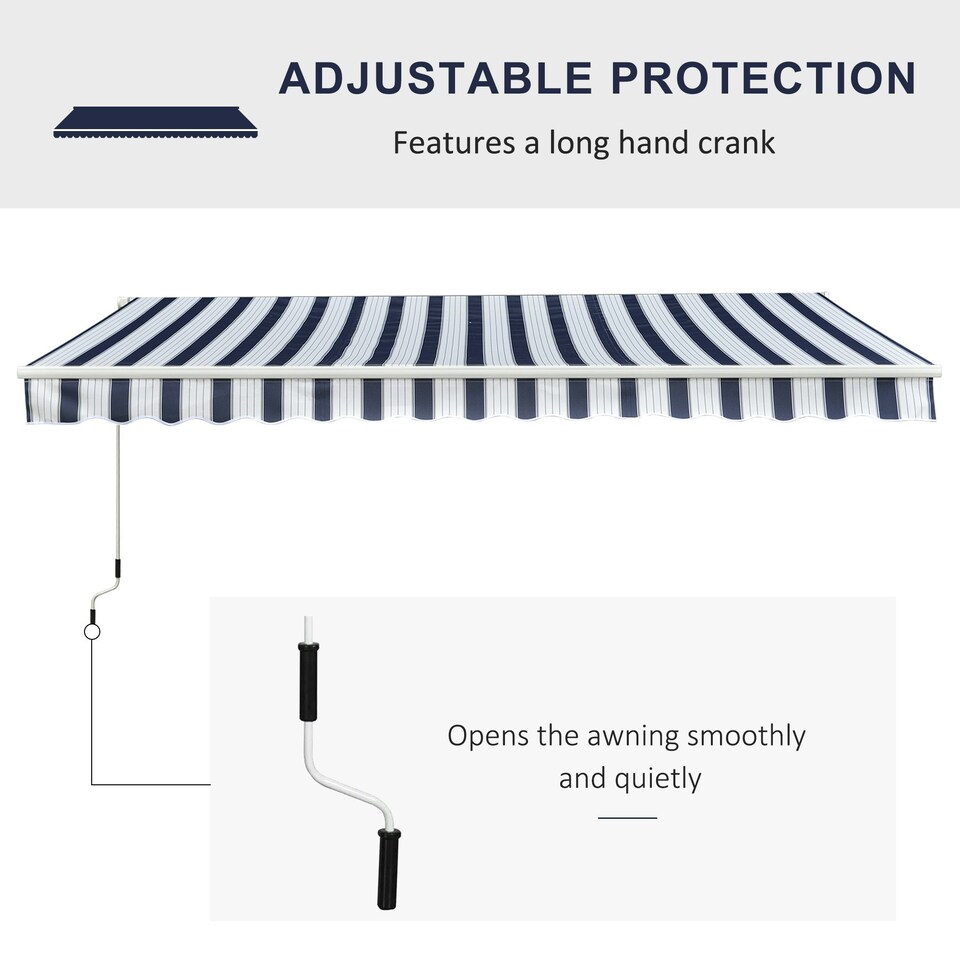 image 1 of Outsunny Garden Sun Shade Canopy Patio Awning Retractable Shelter Outdoor 5 Size