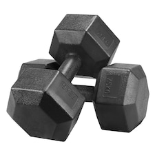 Yaheetech 2x7.5kg (Sold in Pair) Hex Dumbbells Set Black