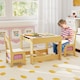 image 4 of COSTWAY Kids Multifunctional Table and 2 Chairs Set Pink