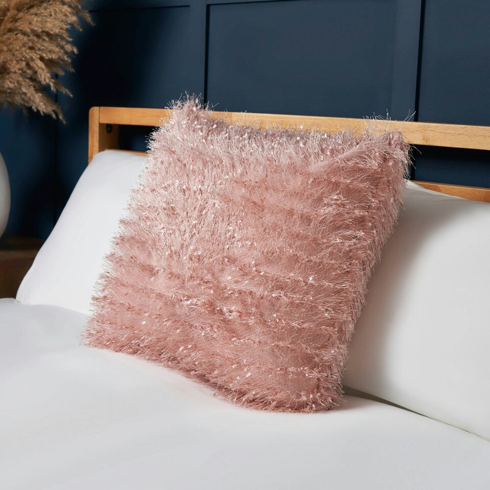 image 1 of BHS Pollyanna Knitted Cushion, Pink