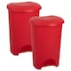 image 2 of 2 x 50L Commercial Medical Utility Red Coloured Recycling Waste Bins With Foot Pedal Red