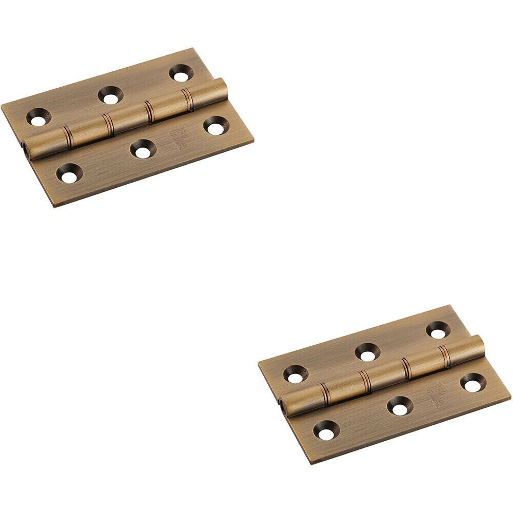Loops 2x PAIR 76 x 50 x 2.5mm Brass Washered Butt Hinge Antique Bronze Internal Door in Metallics