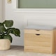 image 4 of Shoe Storage Bench With Cushioned Seat and Hidden Storage Natural Brown Brown