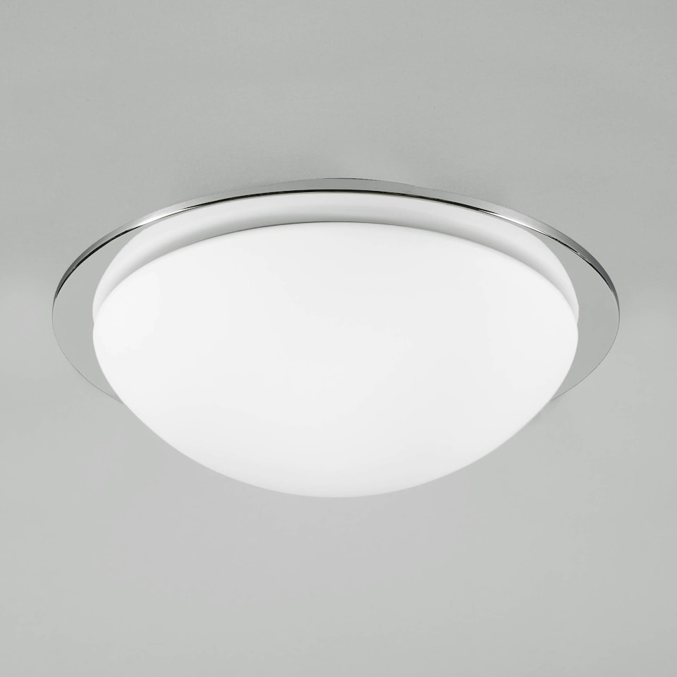 image 1 of BHS Jules Flush Bathroom Ceiling Light | Silver | Chrome | 1