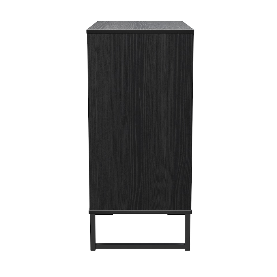 image 1 of Menai 4 Drawer Chest of Drawers in Black Ash (Ready Assembled) | Black | Black Ash