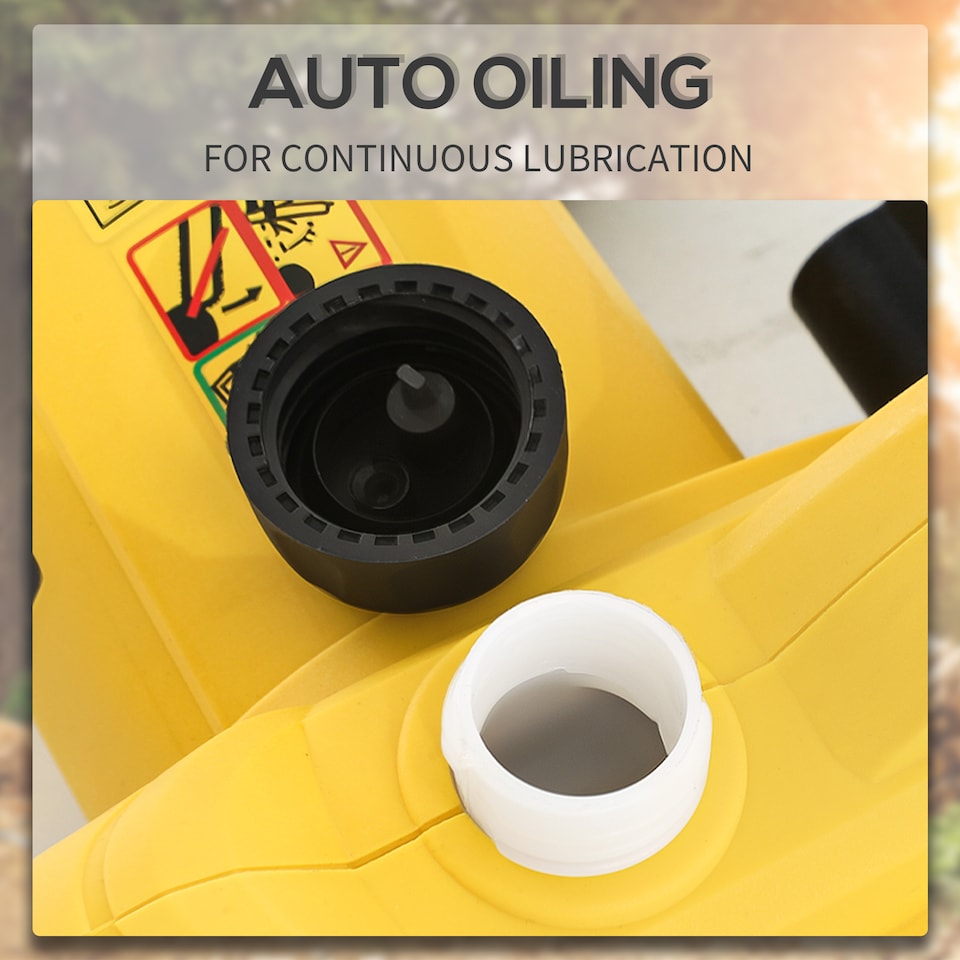 image 1 of DURHAND 2000W Powerful Electric Chainsaw, 16 Aluminium Blade Portable Corded Chain Saw, 7250rpm Chain Saw for Garden Tree Pruning, Auto Chain Lubrication to Cut Wood, Yellow