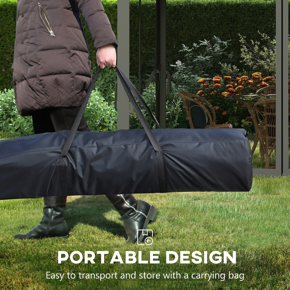 image 1 of Outsunny Garden Folding Tent Heavy Duty Pop Up Gazebo for Party Dark Grey