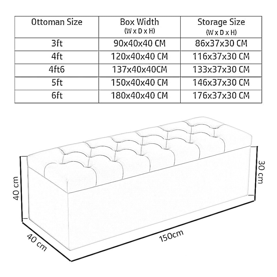 image 1 of 150cm Chesterfield Ottoman Storage Box, White Plush Velvet Upholstered Blanket Box, End of Bed Bench, Deep Storage Chest