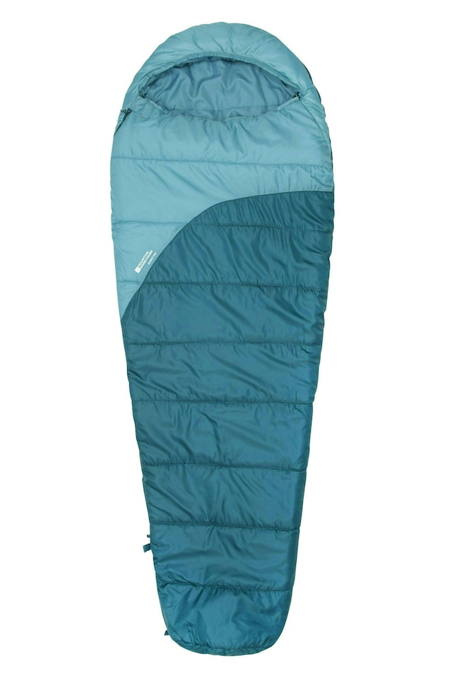 image 1 of Mountain Warehouse Summit Sleeping Bag Adult Mummy Camping Hiking Winter Warm Left Handed Zip - Long Length (215cm) | Blue