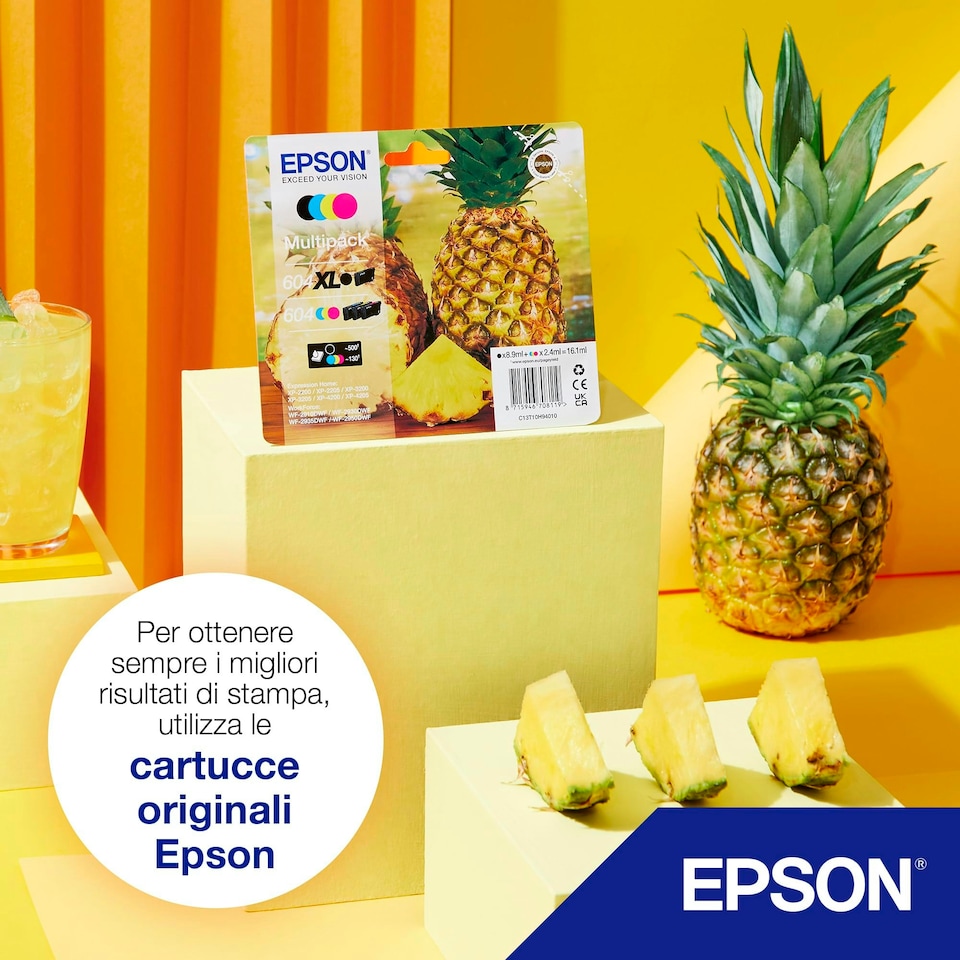 image 1 of Epson 604XL Pineapple, Genuine Multipack, XL Black Standard Colours Ink Cartridges
