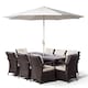 image 5 of Arizona Rectangle 8 Seat Rattan Dining Set Ice Bucket Drinks Cooler | Brown | Brown