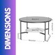image 5 of 2 Tier Round Faux Marble Glass Coffee Table Heavy Duty Black