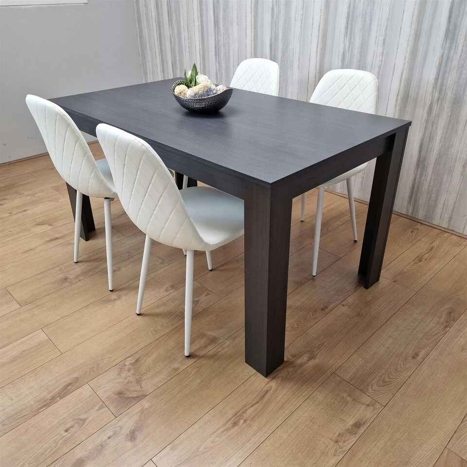image 1 of Dining Table Set with 4 Chairs Dining Room, Kitchen table set of 4 Grey
