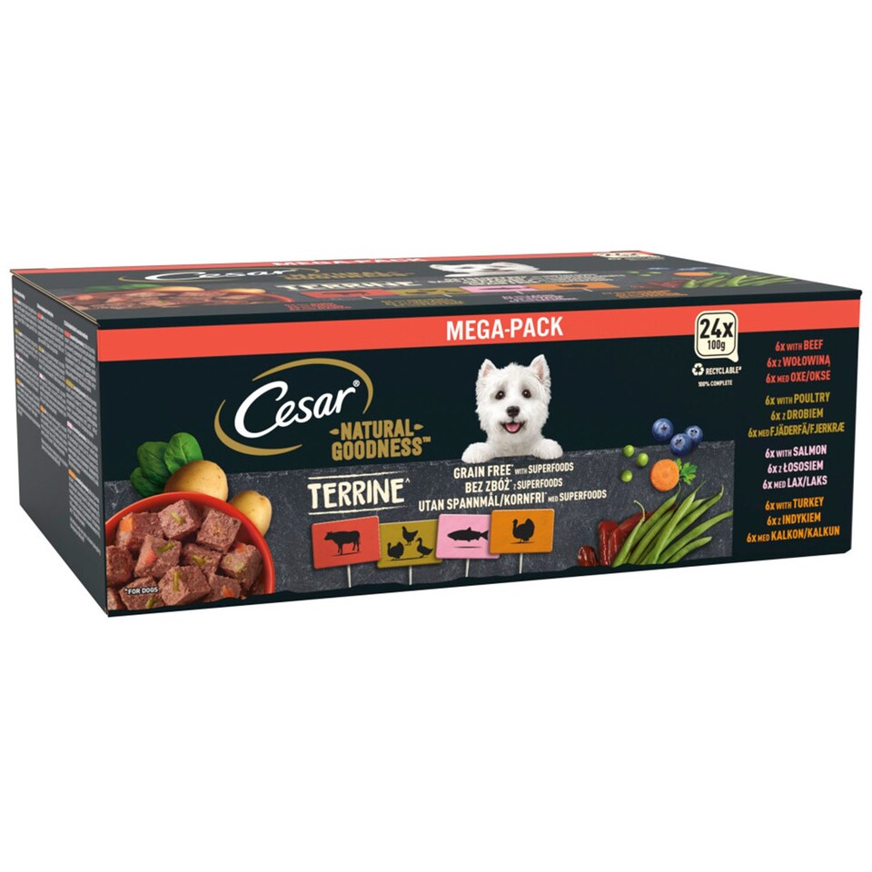 image 1 of 48 x 100g Cesar Natural Goodness Grain Free Adult Dog Food Trays Mixed Terrine
