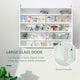 image 4 of HOMCOM 5-Tier Wall Mounted Display Cabinet, Display Case with 4 Adjustable Shelves, Glass Doors for Home Office Ornaments 60x80cm, White