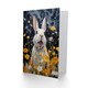 image 2 of Moonlit White Florals Kids Rabbit Birthday Child Card