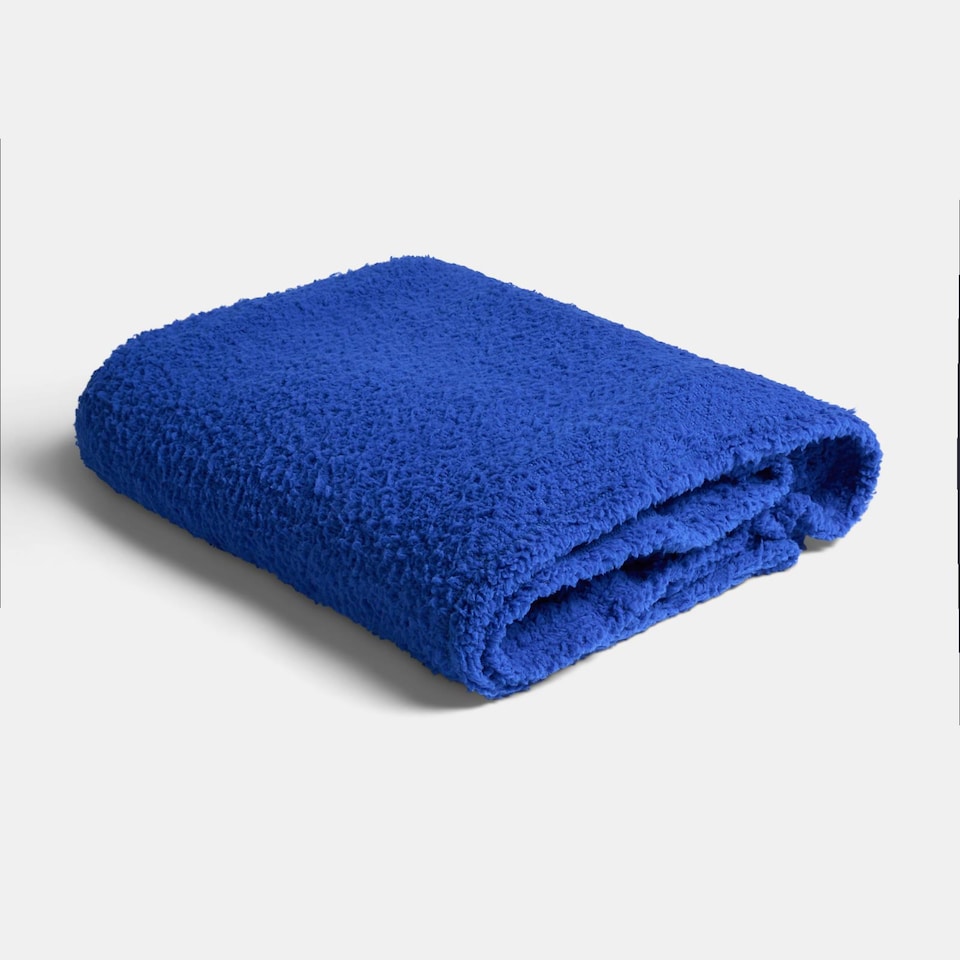 image 1 of OHS Teddy Fleece Large Throw Blanket | Blue | Cobalt - 150CMx200CM