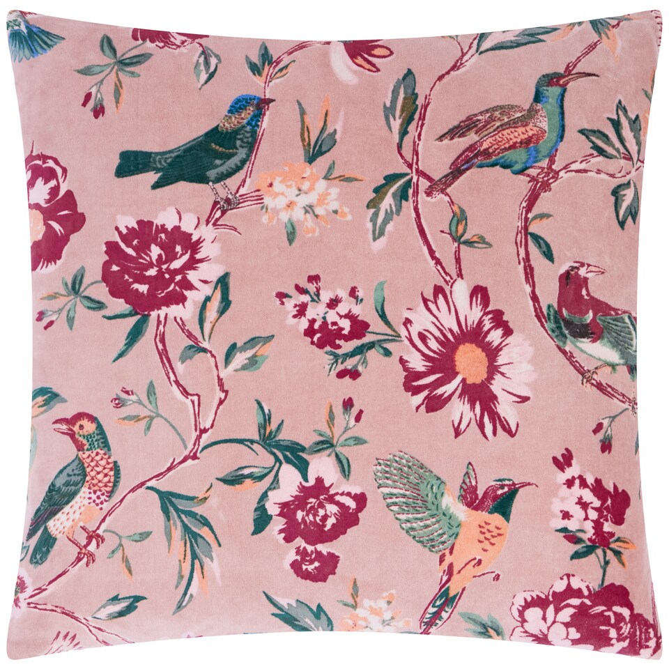 image 1 of Wylder Aviary Cotton Velvet Cushion