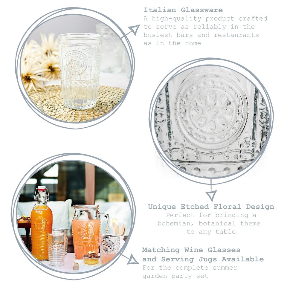 image 1 of Bormioli Rocco Romantic Highball Glasses - 475ml - Clear - Pack of 6