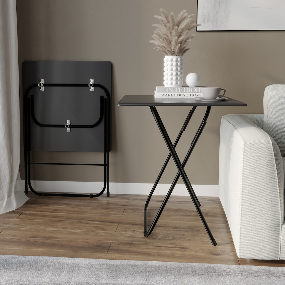 image 1 of Foldable Table with Metal Legs - Large | Black | 1