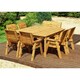 image 5 of Traditional Eight Seater Table Set with 6 x Chair Cushion, 1 x Bench Cushion, 1 x Burgundy Parasol & Base & Cushion Storage Bag
