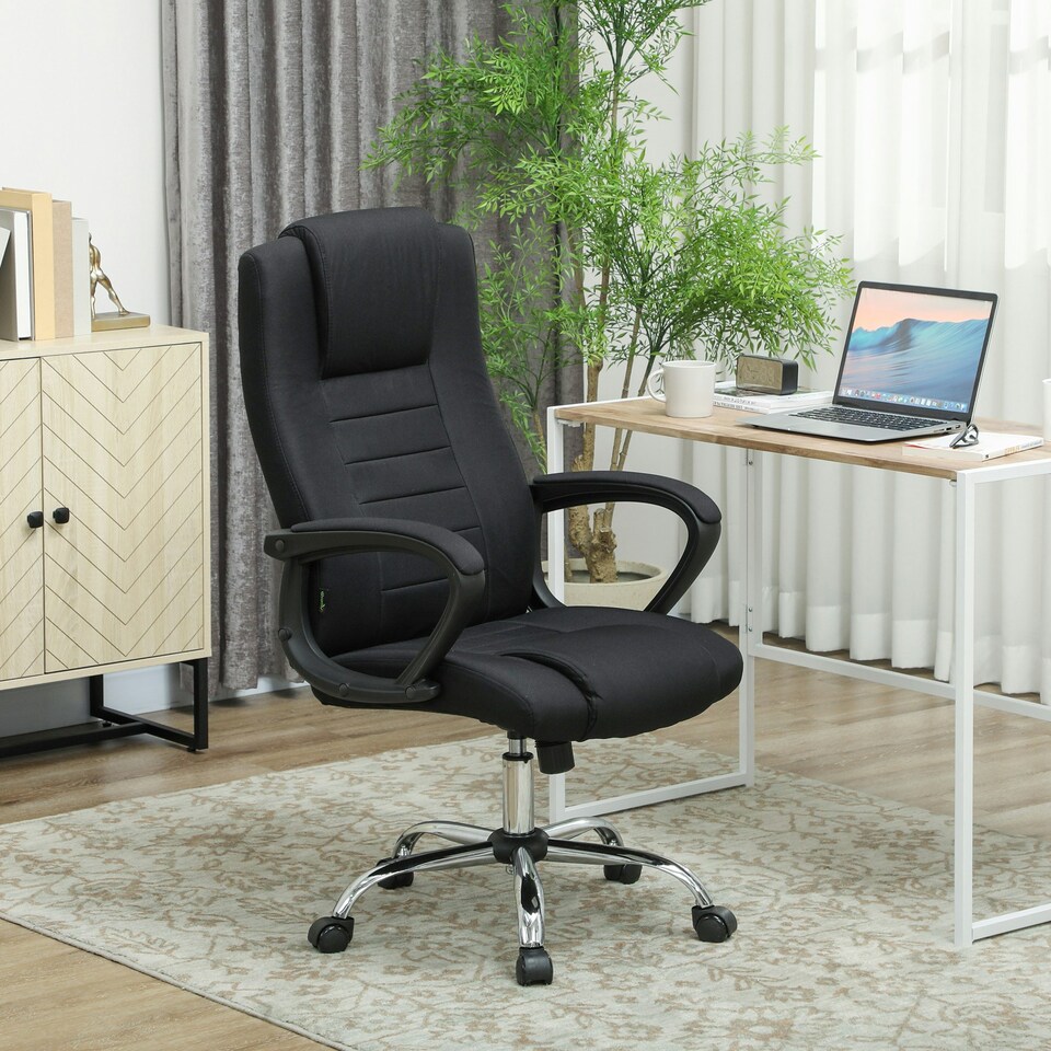 image 1 of Vinsetto Office Chair for Desk, with Height Adjustable, Wheels, Black Black