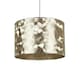 image 2 of Elin Textured Cylinder Shade with Trim Gold Trimmed Silver Shade