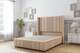 image 1 of Sloomy Hargrave Pebble Plush Divan Bed Base No Drawers With 54 Inch Wingback Headboard & 12 Inch Matching Footboard | Brown | Pebble | Small Single | 1