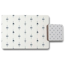 Anchor, Wheel, Sailboat (Placemat & Coaster Set)