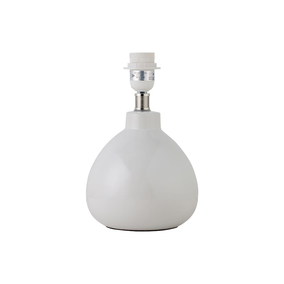 image 1 of Set of 2 Tuscan - White Ceramic Lamps with Grey Cut Out Shade | White | Grey | Medium | 2