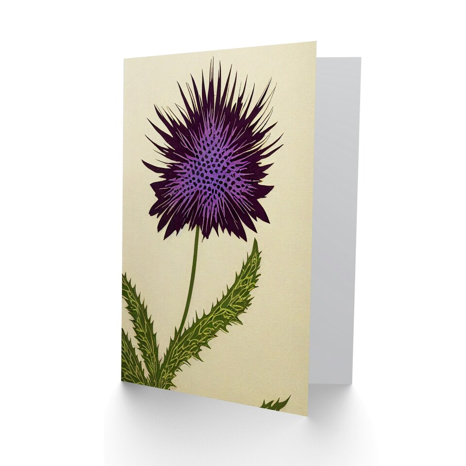 image 1 of Scottish Thistle Flower Birthday Card