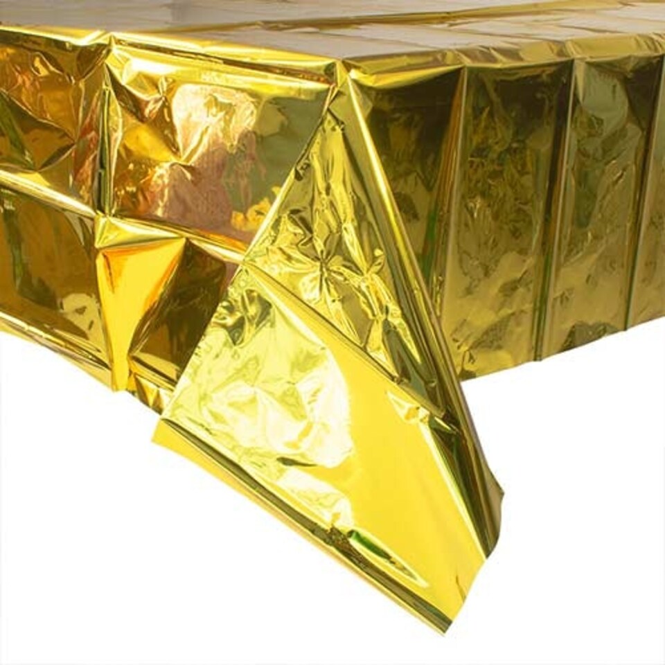 Gold Foil Economy Plastic Tablecover 1.83m x 1.37m
