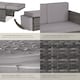 image 5 of Garden Sofa Corfu - 2 seater sofa, stool sun lounger, thick cushions | Grey | grey | 119 x 64,50 x 71,50 cm | 1