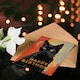 image 4 of Black Cat Lover Painting For Him Her Birthday Card