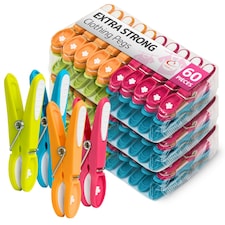 3 Packs of Caraselle Extra Strong Non Slip Clothes Pegs (60 Pegs In Total)