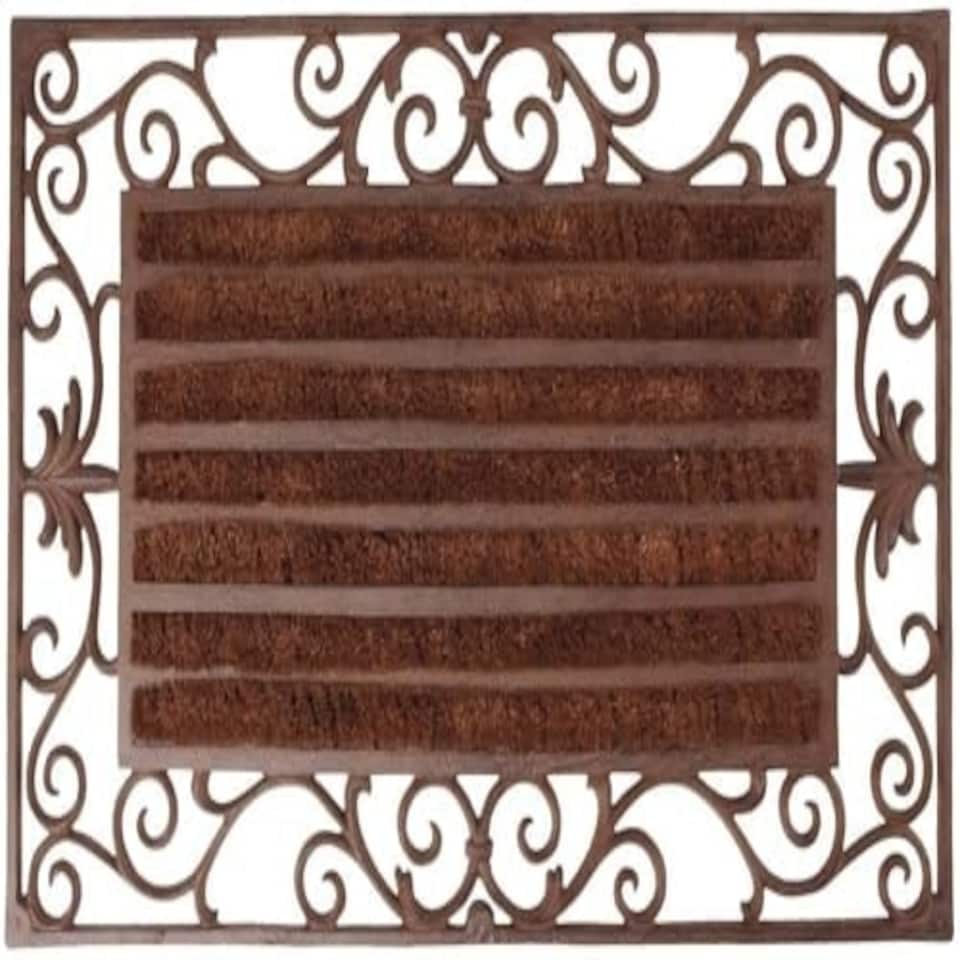 image 1 of Doormat Coco Roll Brush With Cast Iron Boarder