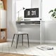 image 9 of HOMCOM Modern Computer Desk, Home Office Table, Small Writing Desk with Storage Shelf, 90 x 50cm, High Gloss White