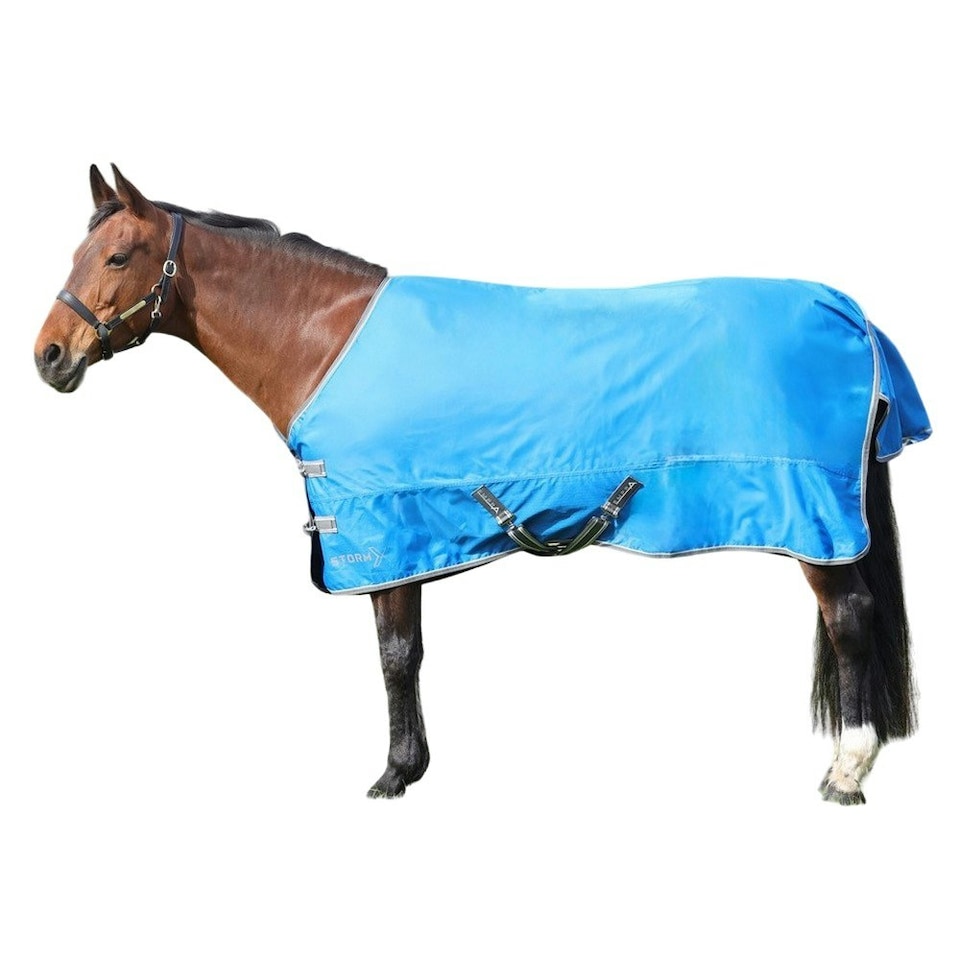 image 1 of Hy StormX Empra Standard-Neck No Fill Horse Turnout Rug - Blue - 7´ 3"