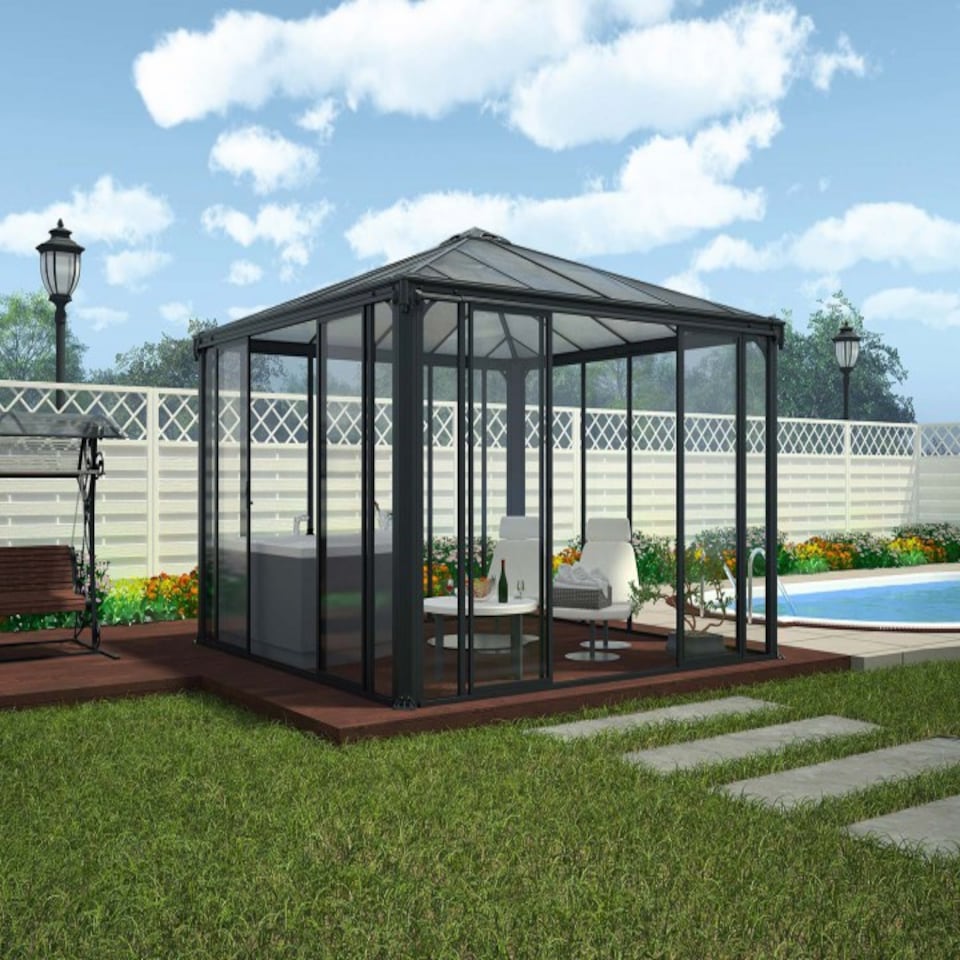 image 1 of Gazebo Ledro 4300 Closed - Polycarbonate - Acrylic - L430 x W295.5 x H274.5 cm - Grey