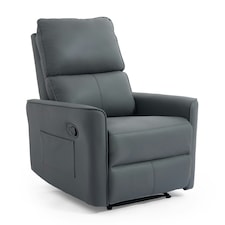 Madrid Manual Recliner Air Leather Chair Grey
