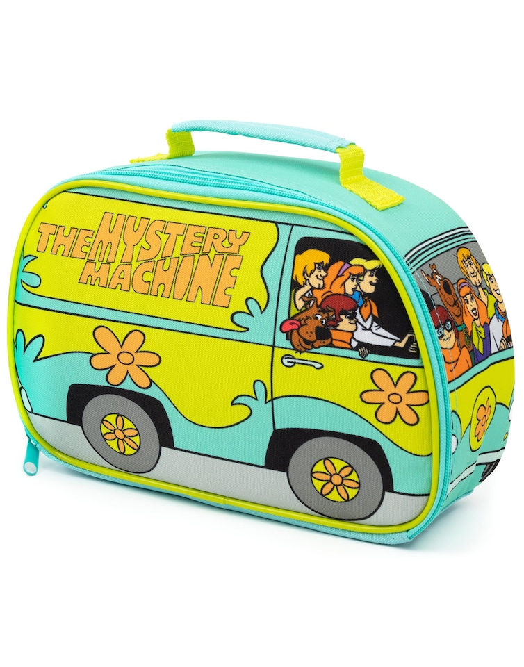 image 1 of Scooby-Doo Kids Lunch Box Set | 3 Piece Blue Mystery Machine Lunch Bag, Bottle and Snack Pot Set | Shaggy, Velma, Fred & Daphne Cartoon Tupperware Complete Matching Bundle | Back to School Gifts